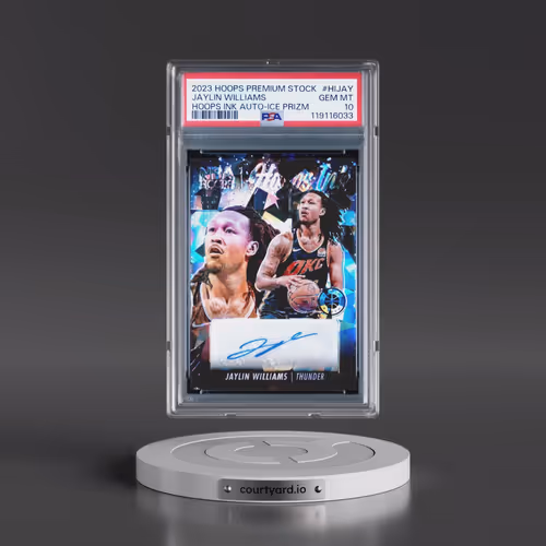 2023 Panini Hoops Premium Stock Hoops Ink Autographs #HIJAY Jaylin Williams - Ice Prizm (PSA 10 GEM