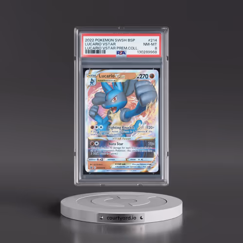 2022 Pokémon Swsh Black Star Promo #214 Lucario Vstar - Lucario Vstar Premium Collection (PSA 8 NM-M