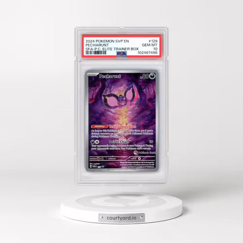 2024 Pokémon Svp EN-SV Black Star Promo #129 Pecharunt - Shrouded Fable Pokemon Center Elite Trainer