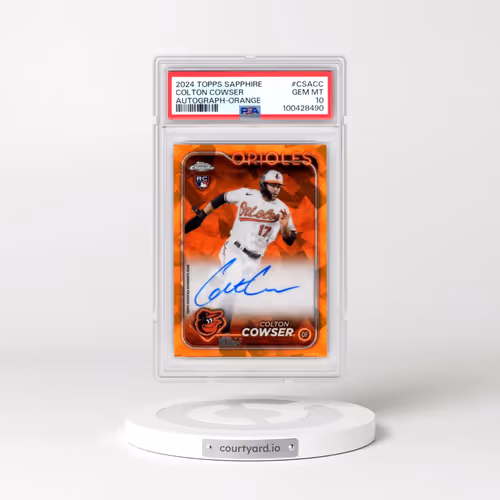 2024 Topps Chrome Sapphire Chrome Sapphire Autographs #CSACC Colton Cowser - Orange (PSA 10 GEM MINT