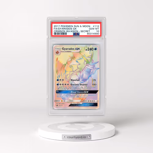 2017 Pokémon Sun & Moon Crimson Invasion #112 Gyarados GX - Holo Full Art Secret (PSA 10 GEM MINT)