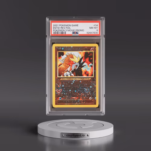 2001 Pokémon Game Movie #34 Entei - Reverse Foil Pokemon 3 Movie Promo (PSA 8 NM-MT)