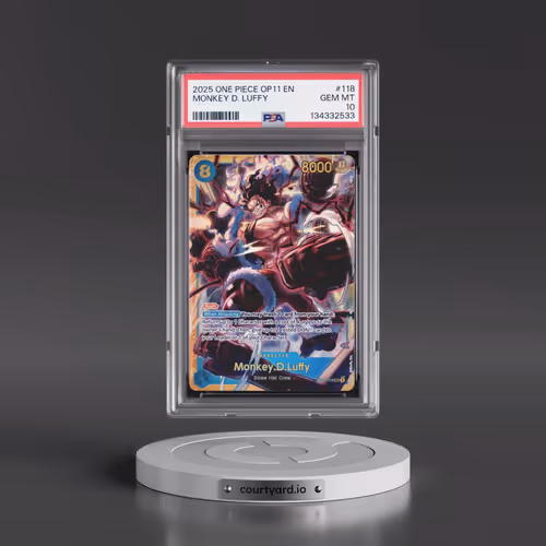 2025 One Piece OP11-A Fist of Divine Speed #118 Monkey D. Luffy (PSA 10 GEM MINT)