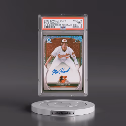 2023 Bowman Draft Chrome Prospect Autograph #CDAMH Mac Horvath - Hta Choice (PSA 9 MINT)