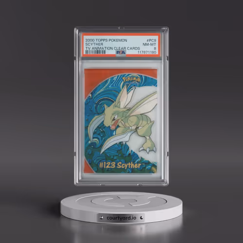 2000 Topps Pokémon TV Animation Clear Cards #PC9 Scyther (PSA 8 NM-MT)