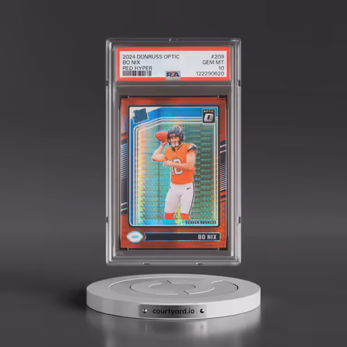 2024 Panini Donruss Optic #209 Bo Nix - Red Hyper (PSA 10 GEM MINT)