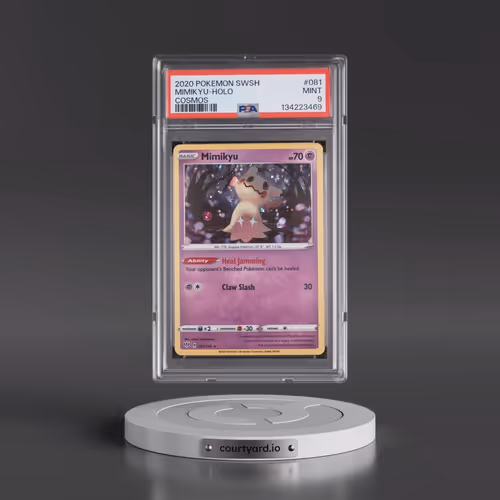 2020 Pokémon Sword & Shield Darkness Ablaze #081 Mimikyu - Holo Cosmos (PSA 9 MINT)