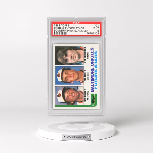 1982 Topps #21 Orioles Future Stars - Bonner/Ripken/Schneider (PSA 9 MINT)