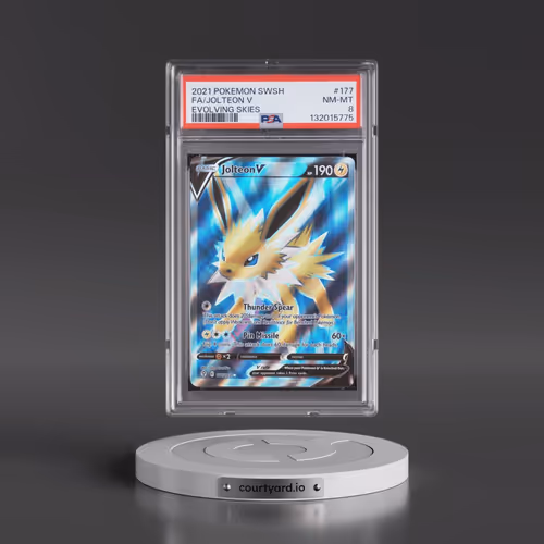 2021 Pokémon Sword & Shield Evolving Skies #177 Jolteon V - Holo Full Art (PSA 8 NM-MT)