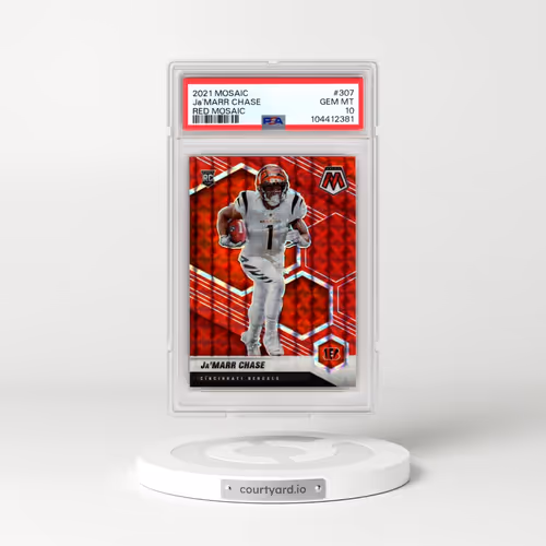 2021 Panini Mosaic #307 JA'Marr Chase - Red Mosaic (PSA 10 GEM MINT)
