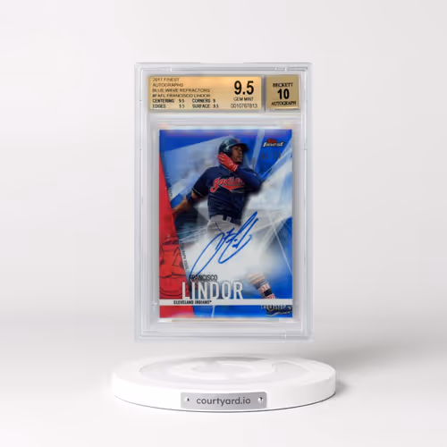 2017 Finest Autographs Blue Wave Refractors #FAFL Francisco Lindor (BGS 9.5 GEM MINT)