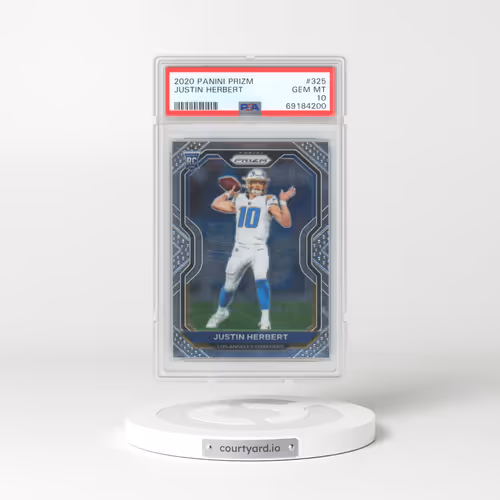 2020 Panini Prizm #325 Justin Herbert (PSA 10 GEM MINT)