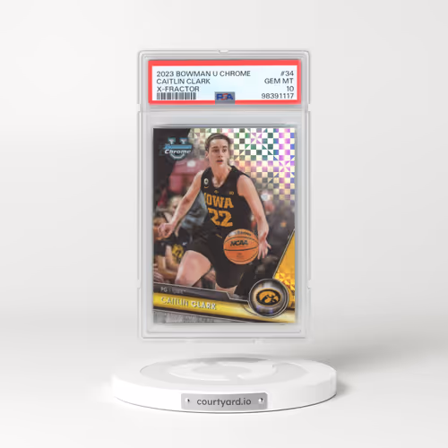2023 Bowman University Chrome #34 Caitlin Clark - X-Fractor (PSA 10 GEM MINT)