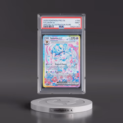 2025 Pokémon Pre EN-Prismatic Evolutions #156 Sylveon EX - Holo Special Illustration Rare (PSA 9 MIN