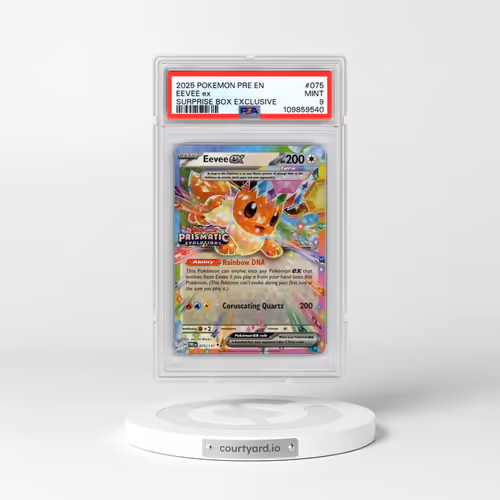 2025 Pokémon Pre EN-Prismatic Evolutions #075 Eevee EX - Holo Surprise Box Exclusive (PSA 9 MINT)