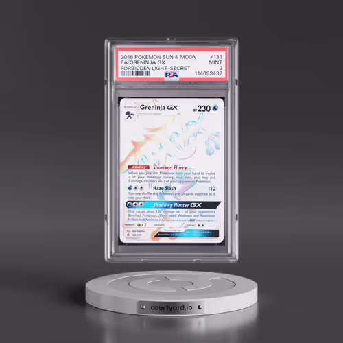 2018 Pokémon Sun & Moon Forbidden Light #133 Greninja GX - Holo Full Art Secret (PSA 9 MINT)