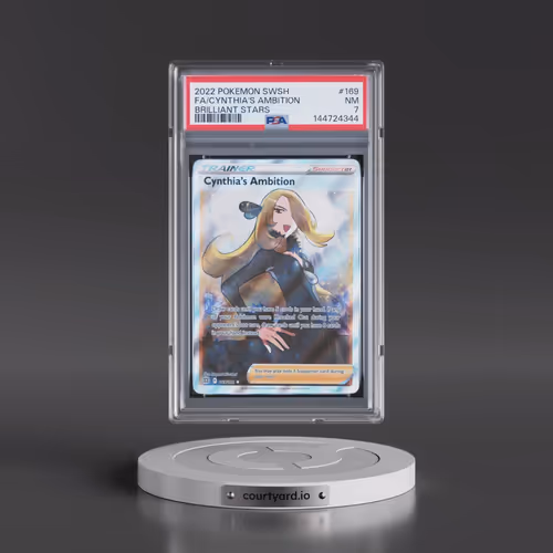 2022 Pokémon Sword & Shield Brilliant Stars #169 Cynthia's Ambition - Full Art (PSA 7 NM)