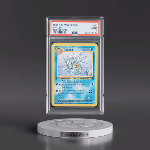 1999 Pokémon Fossil #42 Seadra - 1st Edition (PSA 9 MINT)