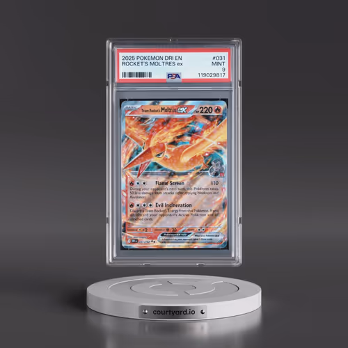 2025 Pokémon Dri EN-Destined Rivals #031 Team Rocket's Moltres EX - Holo (PSA 9 MINT)