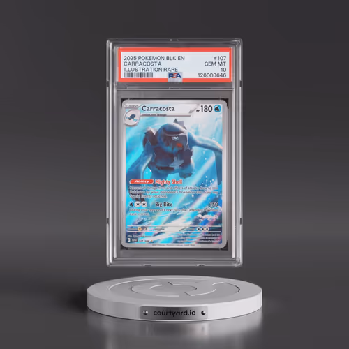 2025 Pokémon Blk EN-Black Bolt #107 Carracosta - Illustration Rare (PSA 10 GEM MINT)