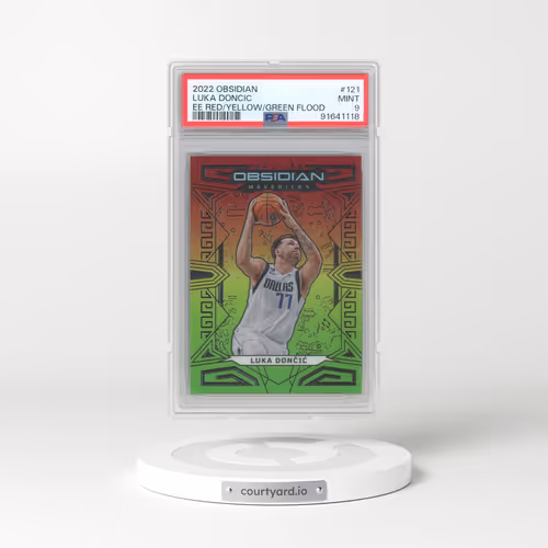 2022 Panini Obsidian #121 Luka Doncic - Electric Etch Red/Yellow/Green Flood (PSA 9 MINT)