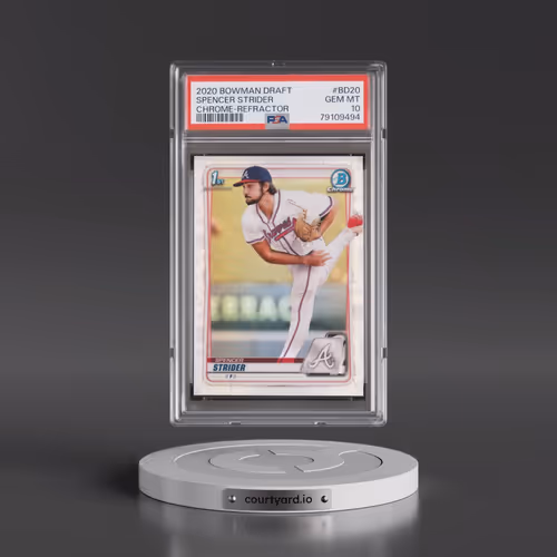 2020 Bowman Draft #BD20 Spencer Strider - Chrome-Refractor (PSA 10 GEM MINT)