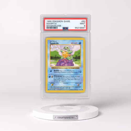 1999 Pokémon Game #63 Squirtle - Shadowless (PSA 9 MINT)