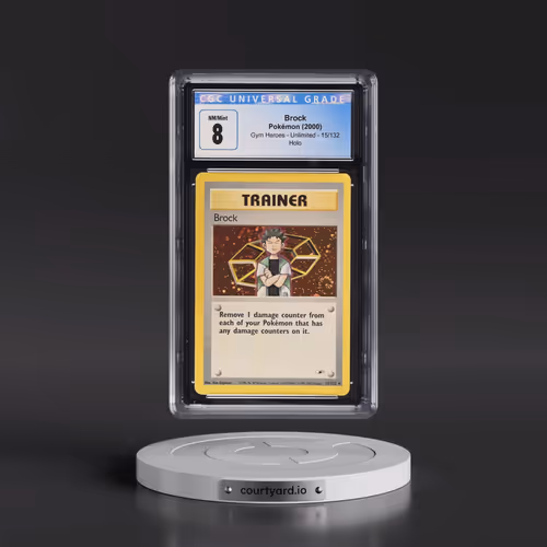 2000 Gym Heroes #15/132 Brock - Holo (CGC 8 NM-MT)