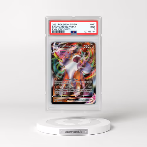 2021 Pokémon Sword & Shield Evolving Skies #092 Lycanroc Vmax - Full Art (PSA 9 MINT)
