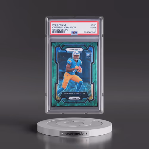 2023 Panini Prizm #353 Quentin Johnston - Green Scope (PSA 9 MINT)