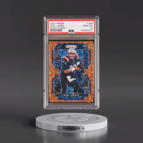 2021 Panini Prizm #336 Mac Jones - Disco Prizm (PSA 10 GEM MINT)