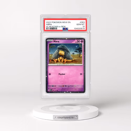2023 Pokémon Mew EN-151 #063 Abra - Alakazam EX Box (PSA 10 GEM MINT)