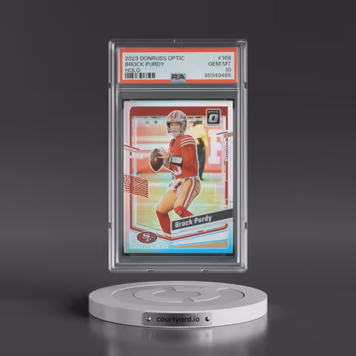 2023 Panini Donruss Optic #168 Brock Purdy - Holo (PSA 10 GEM MINT)