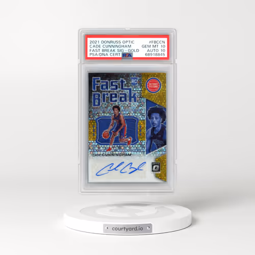 2021 Panini Donruss Optic Fast Break Signatures #FBCCN Cade Cunningham - Gold (PSA 10 GEM MINT)