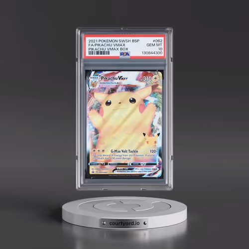2021 Pokémon Swsh Black Star Promo #062 Pikachu Vmax - Full Art Pikachu Vmax Box (PSA 10 GEM MINT)