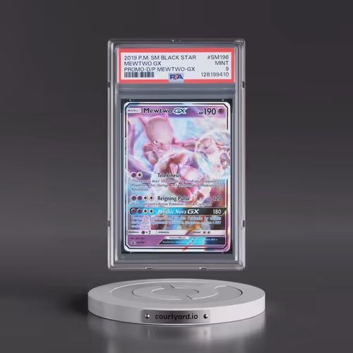 2019 Pokémon SM Black Star Promo #SM196 Mewtwo GX - Holo Detective Pikachu Mewtwo-GX (PSA 9 MINT)