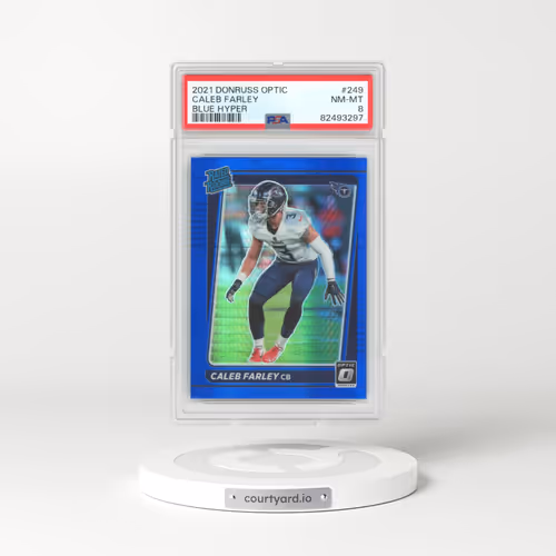 2021 Panini Donruss Optic #249 Caleb Farley - Blue Hyper (PSA 8 NM-MT)