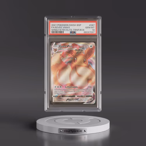 2021 Pokémon Swsh Black Star Promo #087 Eevee Vmax - Full Art Shining Fates Elite Trainer Box (PSA 1