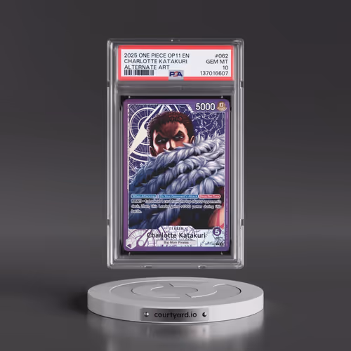 2025 One Piece OP11-A Fist of Divine Speed #062 Charlotte Katakuri - Alternate Art (PSA 10 GEM MINT)