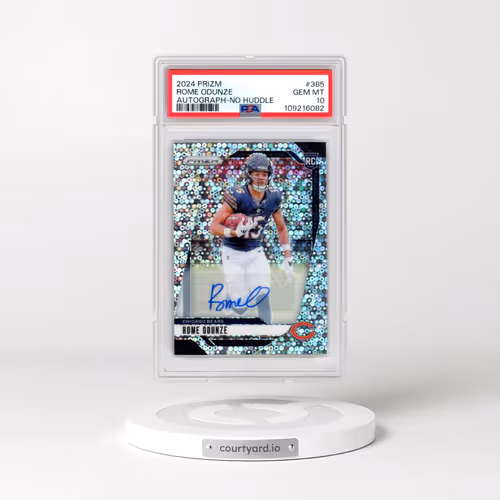 2024 Panini Prizm #385 Rome Odunze - Autograph-No Huddle (PSA 10 GEM MINT)