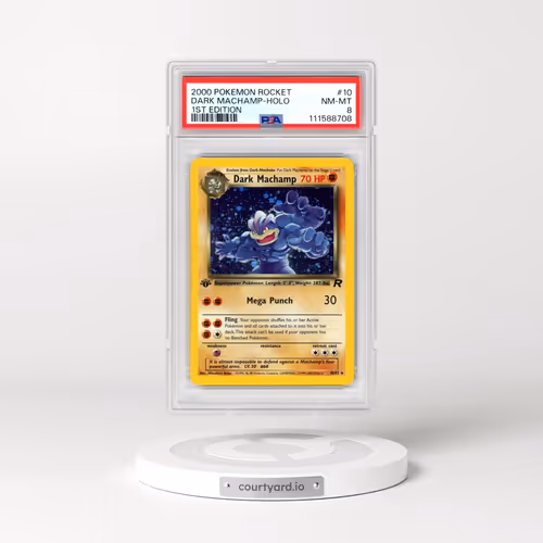 2000 Pokémon Rocket #10 Dark Machamp - 1st Edition Holo (PSA 8 NM-MT)