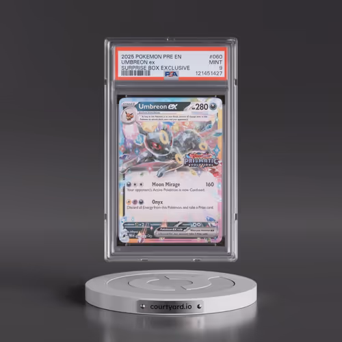 2025 Pokémon Pre EN-Prismatic Evolutions #060 Umbreon EX - Holo Surprise Box Exclusive (PSA 9 MINT)