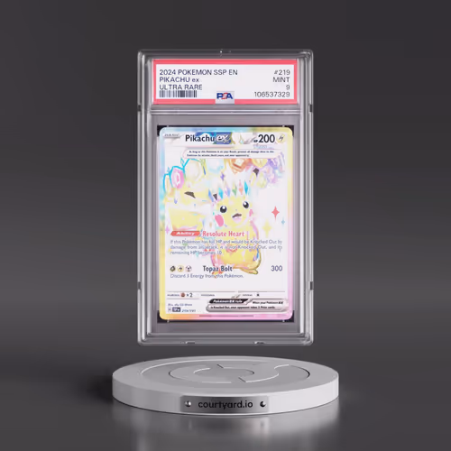 2024 Pokémon Ssp EN-Surging Sparks #219 Pikachu EX - Holo Ultra Rare (PSA 9 MINT)