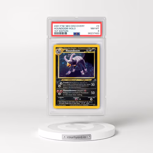 2001 Pokémon Neo Discovery #4 Houndoom - 1st Edition Holo (PSA 8 NM-MT)