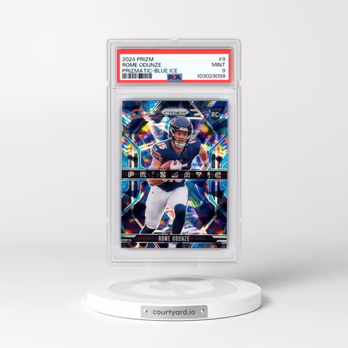 2024 Panini Prizm Prizmatic #9 Rome Odunze - Blue Ice (PSA 9 MINT)