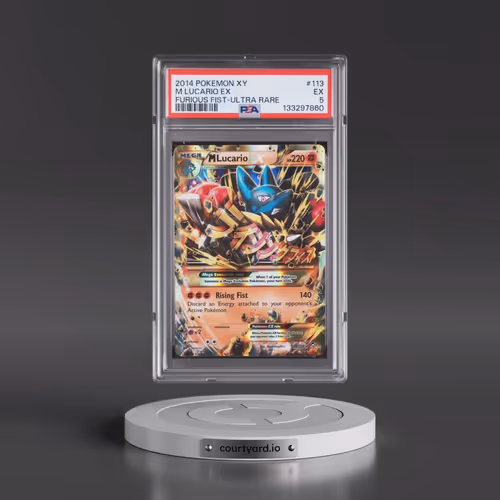 2014 Pokémon XY Furious Fists #113 M Lucario EX - Holo Ultra Rare (PSA 5 EX)