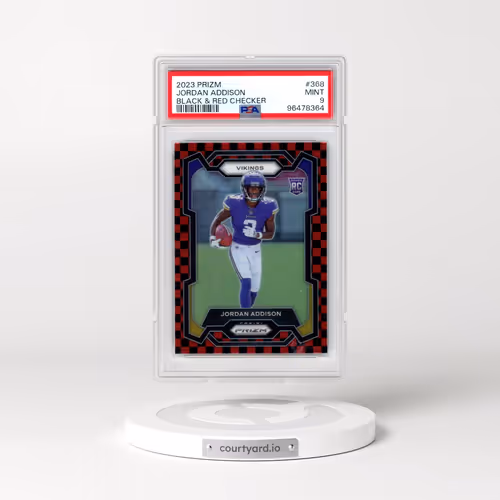 2023 Panini Prizm #368 Jordan Addison - Black & Red Checker (PSA 9 MINT)
