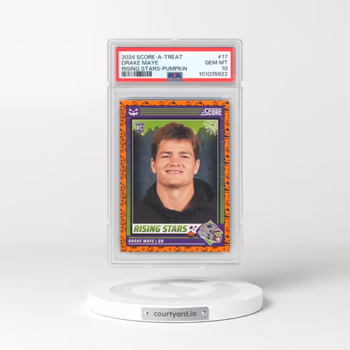 2024 Panini Score-A-Treat Rising Stars #17 Drake Maye - Pumpkin (PSA 10 GEM MINT)