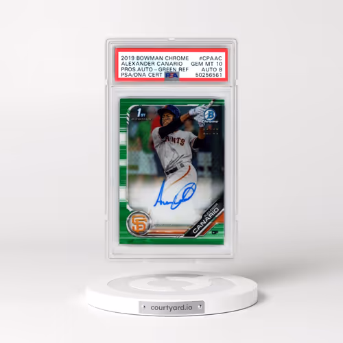 2019 Bowman Chrome Prospects Autographs #CPAAC Alexander Canario - Green Refractor (PSA 10 GEM MINT)