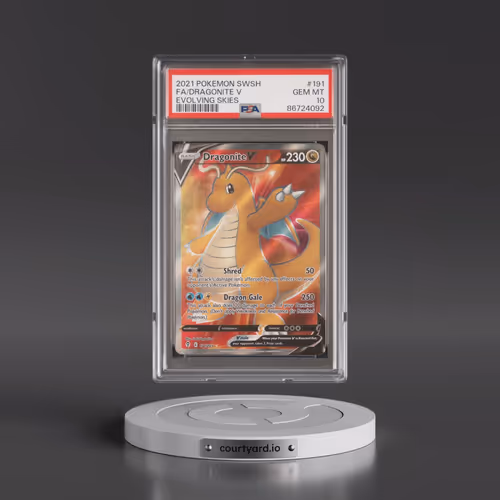 2021 Pokémon Sword & Shield Evolving Skies #191 Dragonite V - Holo Full Art (PSA 10 GEM MINT)